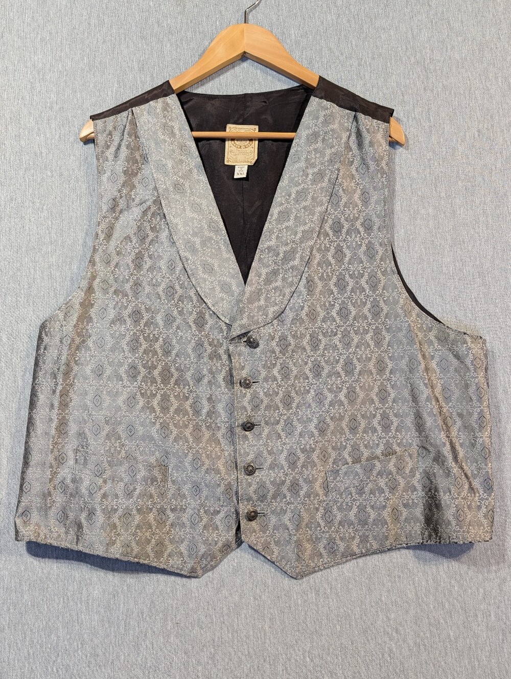 Wah Maker Old West Action Vest Men's XXL Gray Black